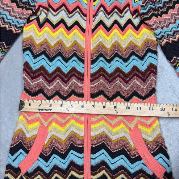 Missoni X Target Chevron Knit Long Sleeves Longline Full Zip Hoodie Jacket Large - Picture 10 of 16